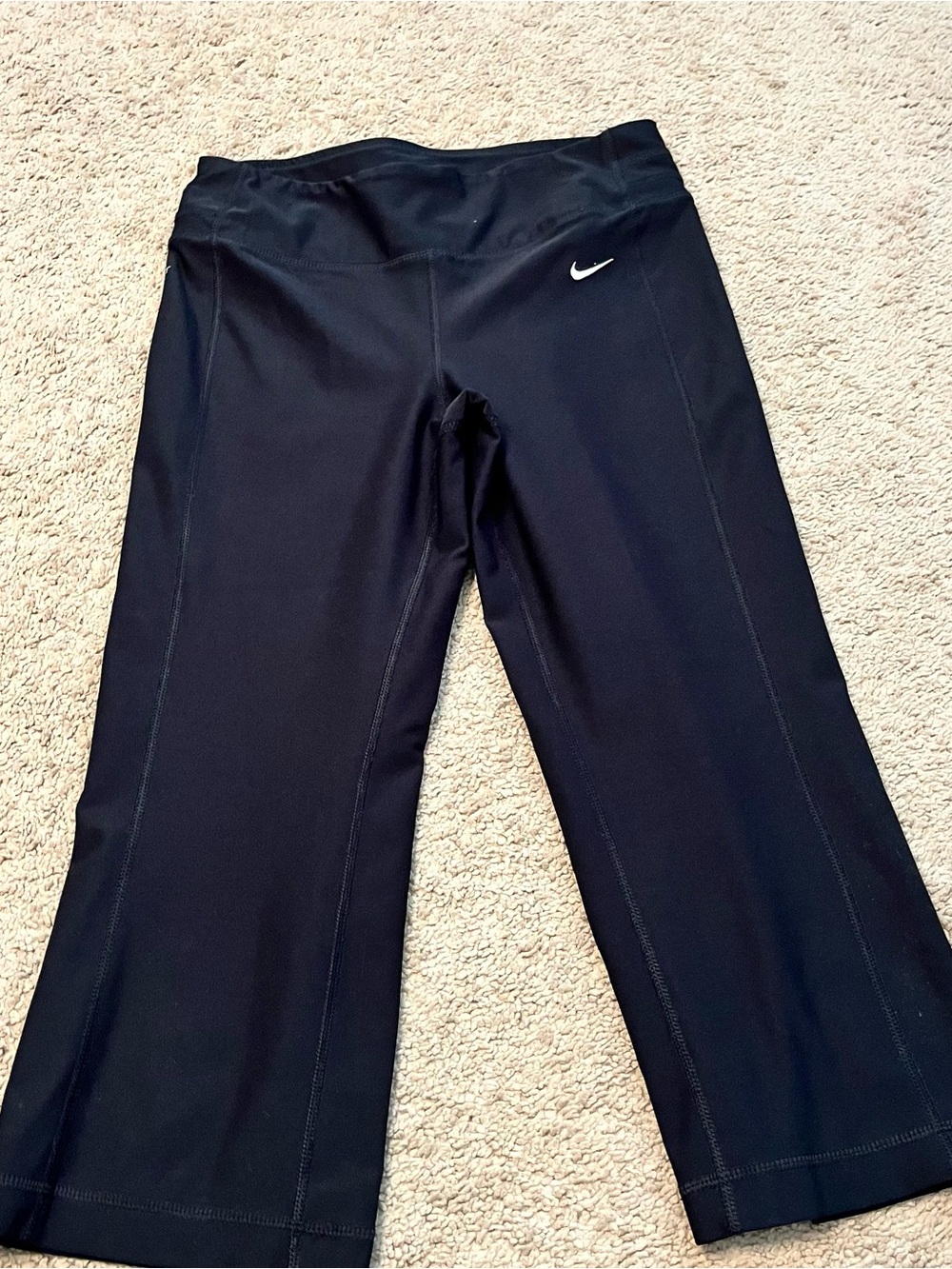 Nike Black Wide-Leg Track Pants with White Swoosh